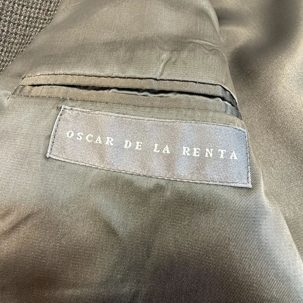 Oscar de la Renta Blazer Mens 44R 100% Lambswool Sport Coat Houndstooth Jacket‎